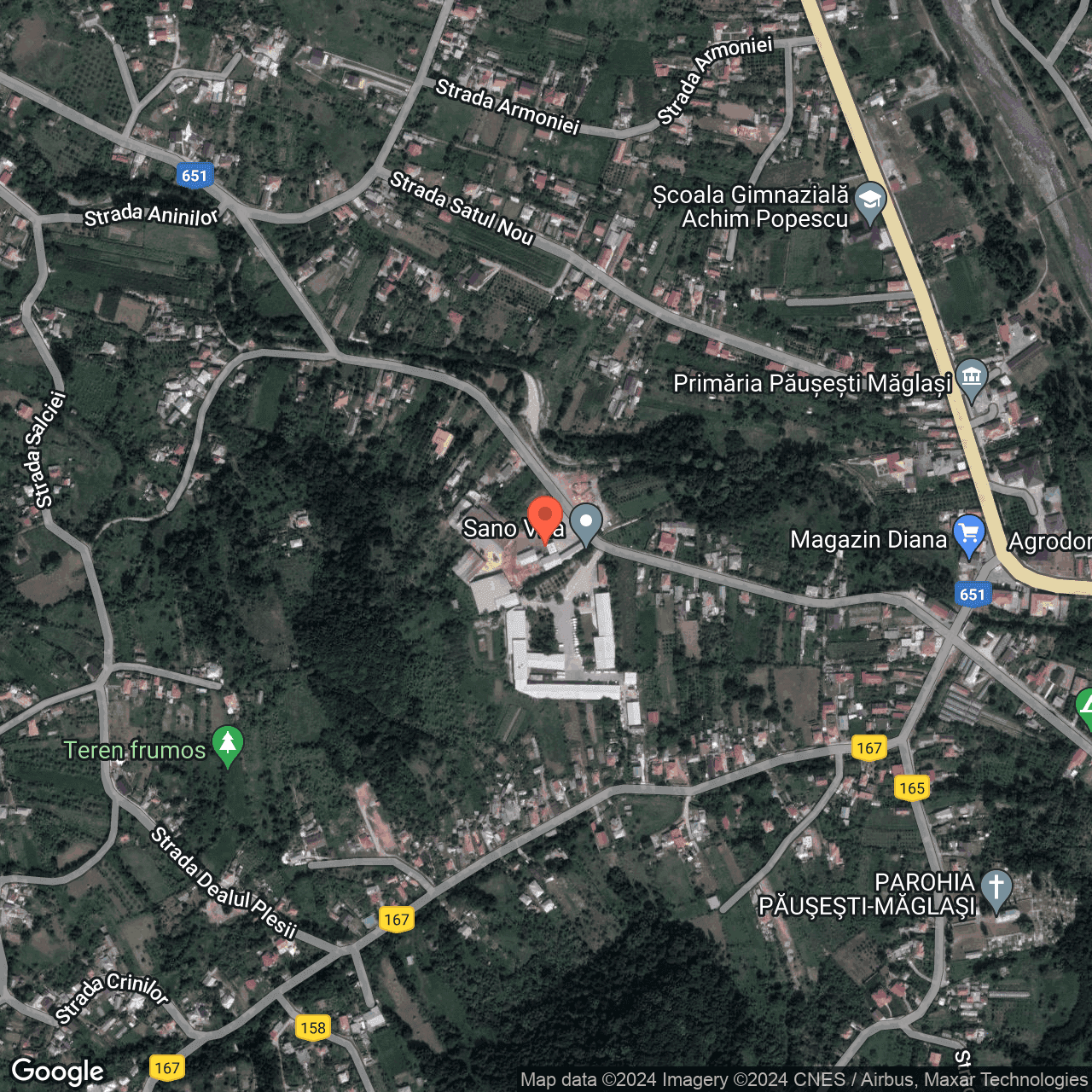 Poza harta hybrid, zoom 16, adresa Pausesti Maglasi, Valcea, , judetul