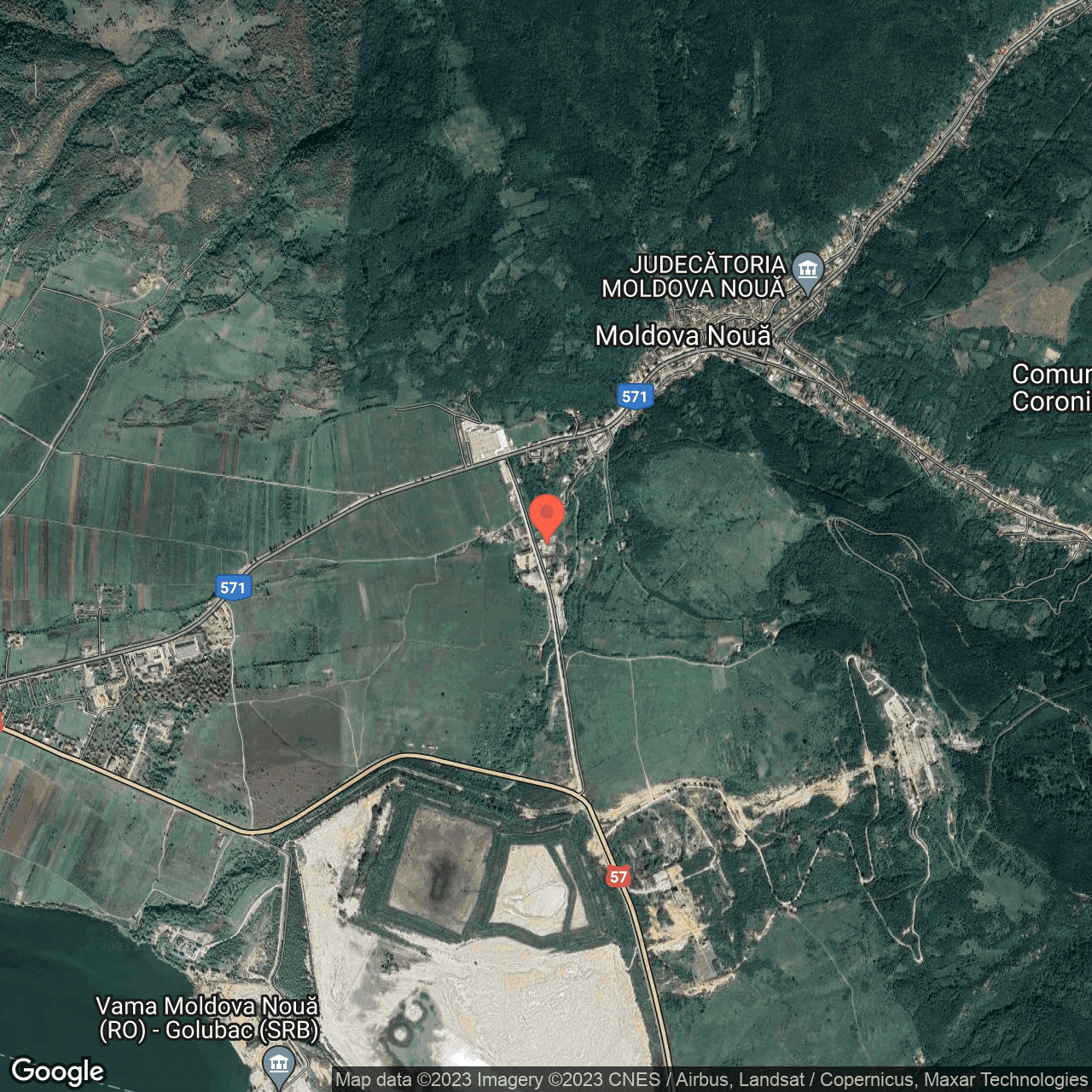 Poza harta hybrid, zoom 14, adresa Moldova Noua, , judetul