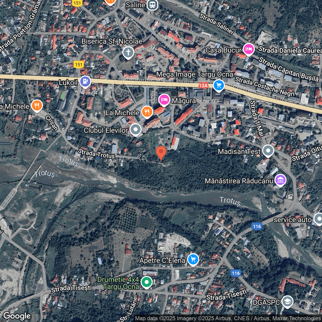 Poza harta hybrid, zoom 16, adresa strada Tudor Vladimirescu, Târgu Ocna, , judetul