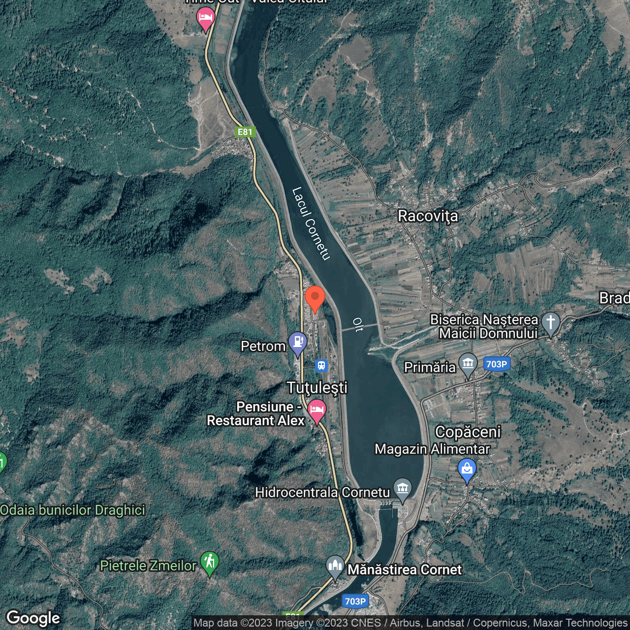 Poza harta hybrid, zoom 14, adresa Racovita Valcea, , judetul