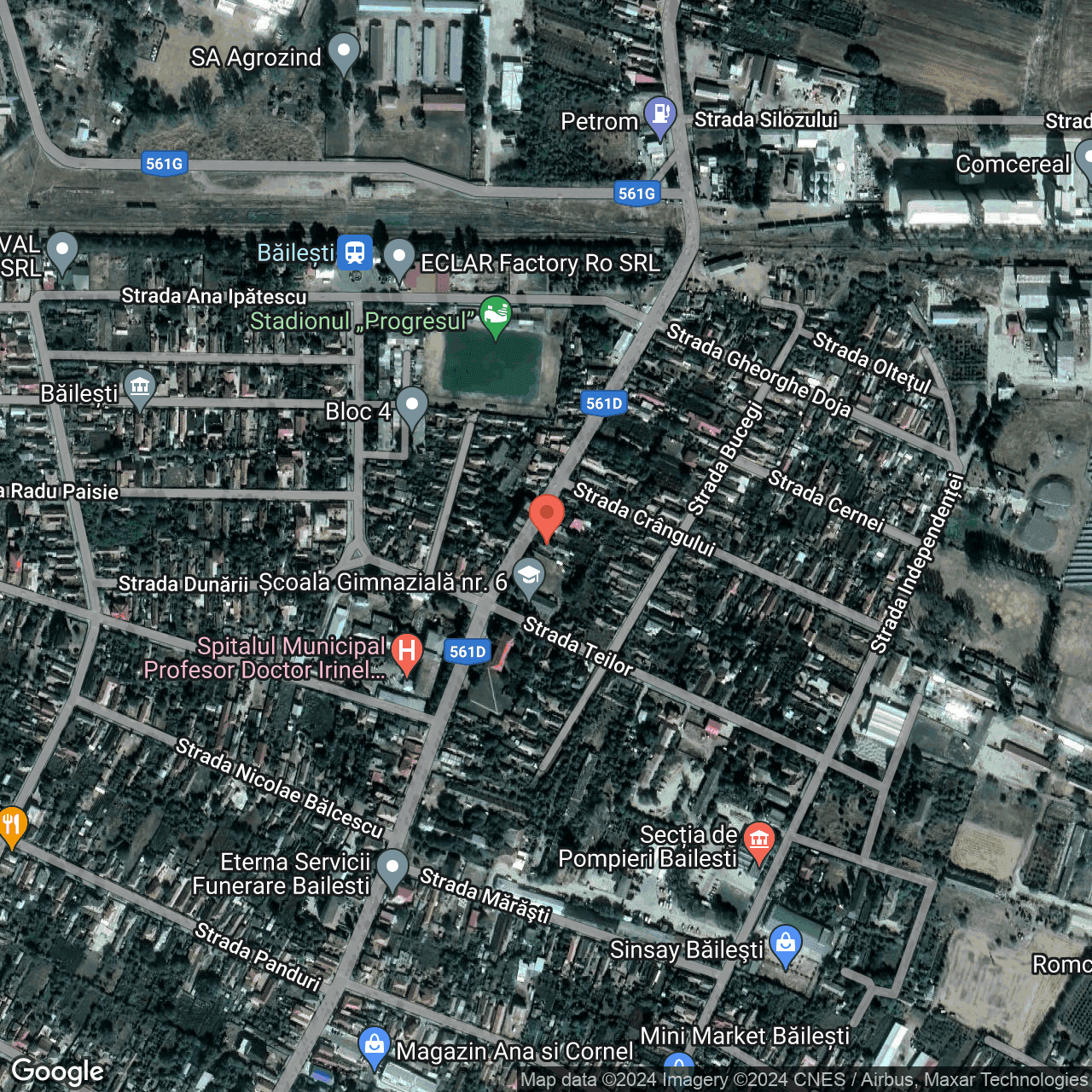 Poza harta hybrid, zoom 16, adresa Bailesti, str Depozitelor nr 14, Jud Dolj, , judetul