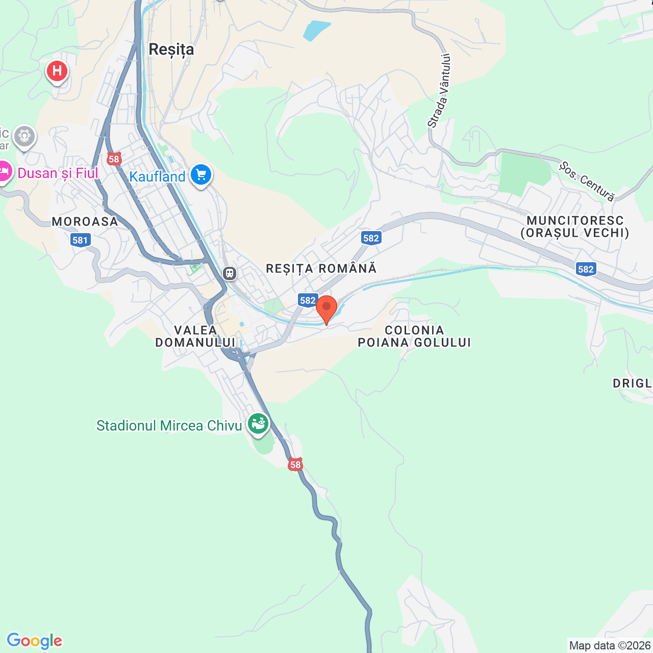 Poza harta streetview, zoom 14, adresa Resita Caras-Severin, , judetul