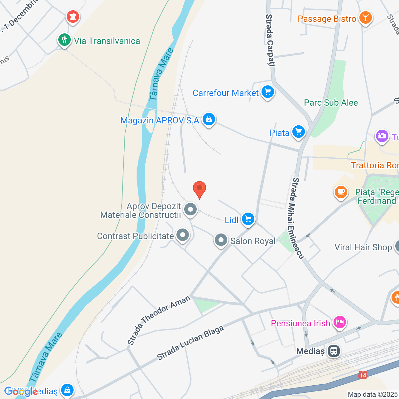 Poza harta streetview, zoom 16, adresa Mediaș, str. Michael Weiss nr.20, , judetul