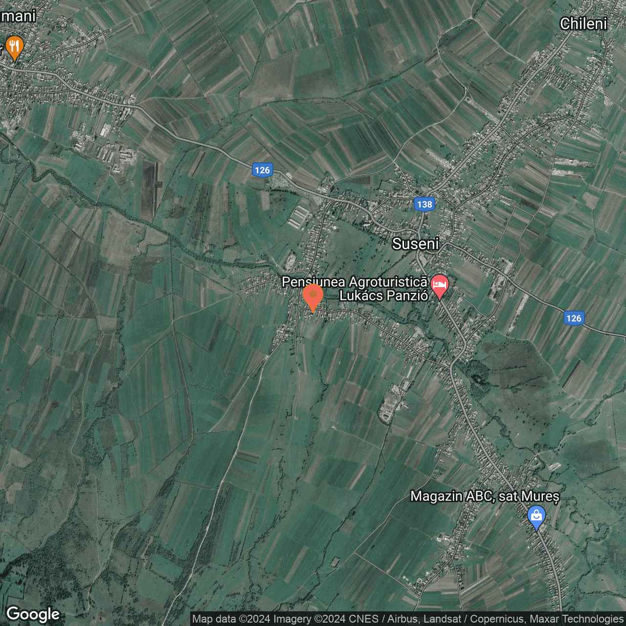 Poza harta hybrid, zoom 14, adresa Suseni, jud. Harghita, , judetul