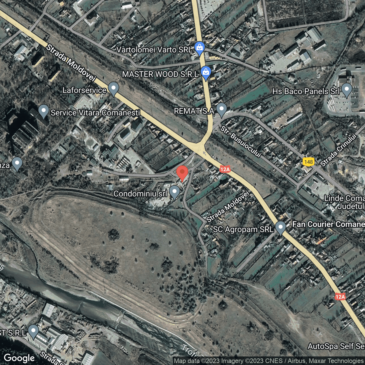 Poza harta hybrid, zoom 16, adresa Comanesti str. Moldovei, nr. 40A, , judetul