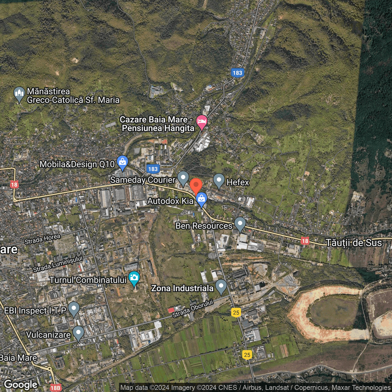 Poza harta hybrid, zoom 14, adresa Baia Mare, str. Vasile Lucaciu, nr. 162, , judetul