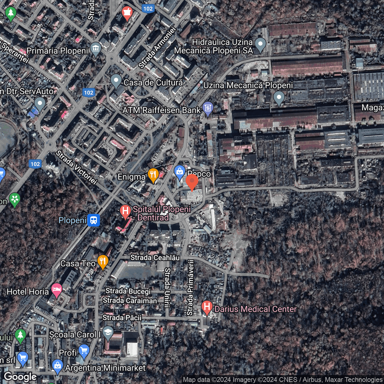 Poza harta hybrid, zoom 16, adresa Plopeni, Prahova, , judetul