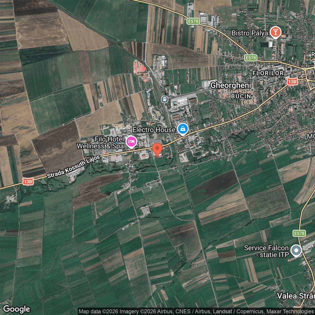 Poza harta hybrid, zoom 14, adresa Gheorgheni Harghita Strada Kossuth Lajos 191, , judetul