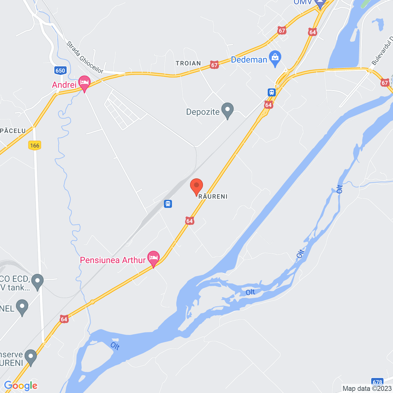 Poza harta streetview, zoom 14, adresa Ramnicu Valcea Strada Raureni 126, , judetul