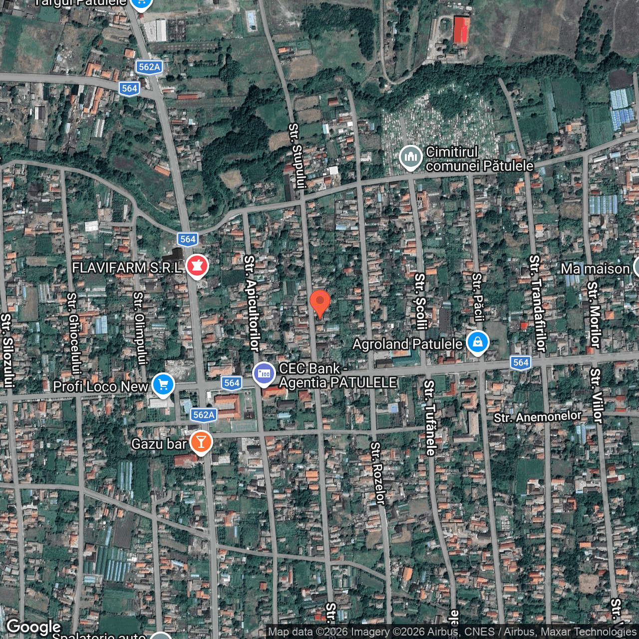 Poza harta hybrid, zoom 16, adresa strada Stupului localitatea Patulele, judet Mehedinti, , judetul