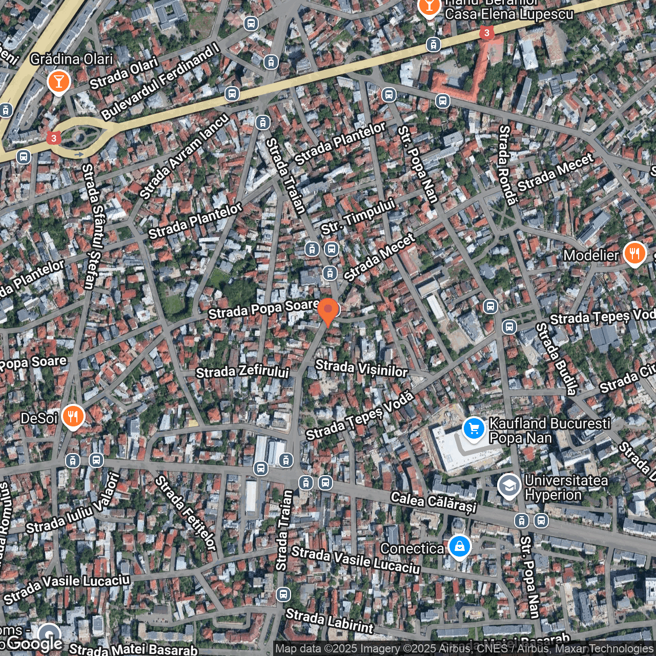 Poza harta hybrid, zoom 16, adresa str. Traian nr. 156 Bucuresti, , judetul