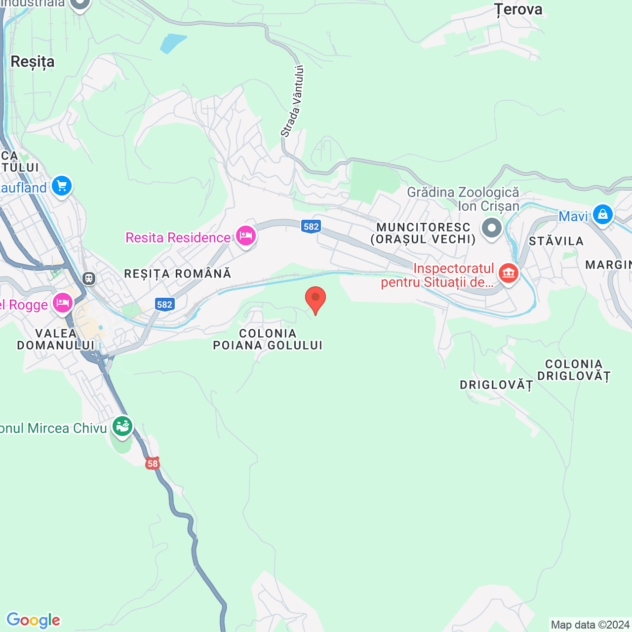 Poza harta streetview, zoom 14, adresa Resita judet Caras Severin , , judetul