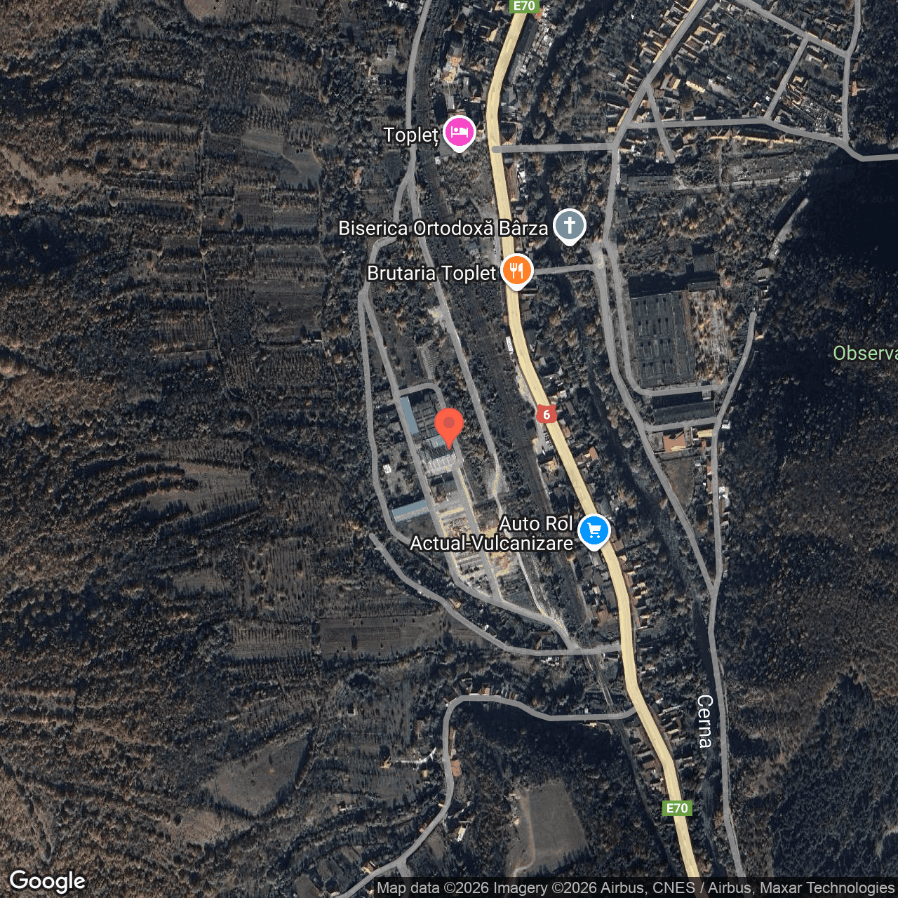 Poza harta hybrid, zoom 16, adresa Toplet Caras Severin, , judetul