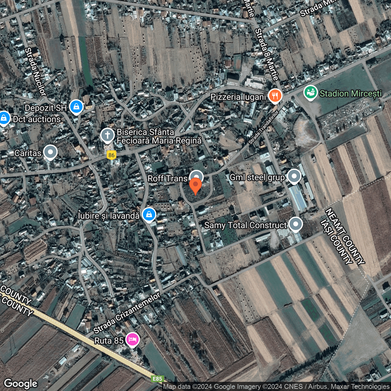 Poza harta hybrid, zoom 16, adresa Iugani, str.Trandafirilor, nr.814, , judetul