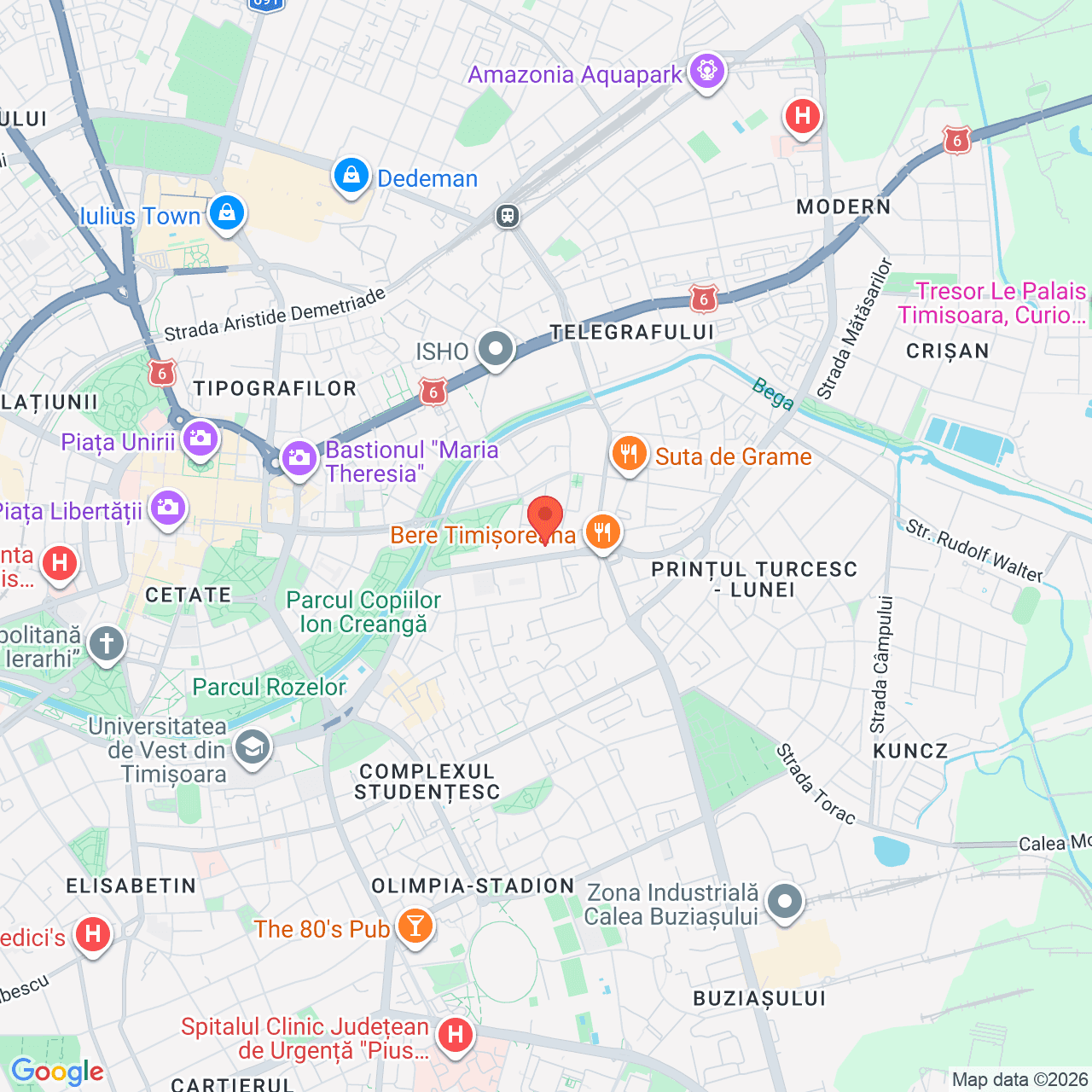 Poza harta streetview, zoom 14, adresa strada J. H. Pestalozzi 3 Timisoara, , judetul