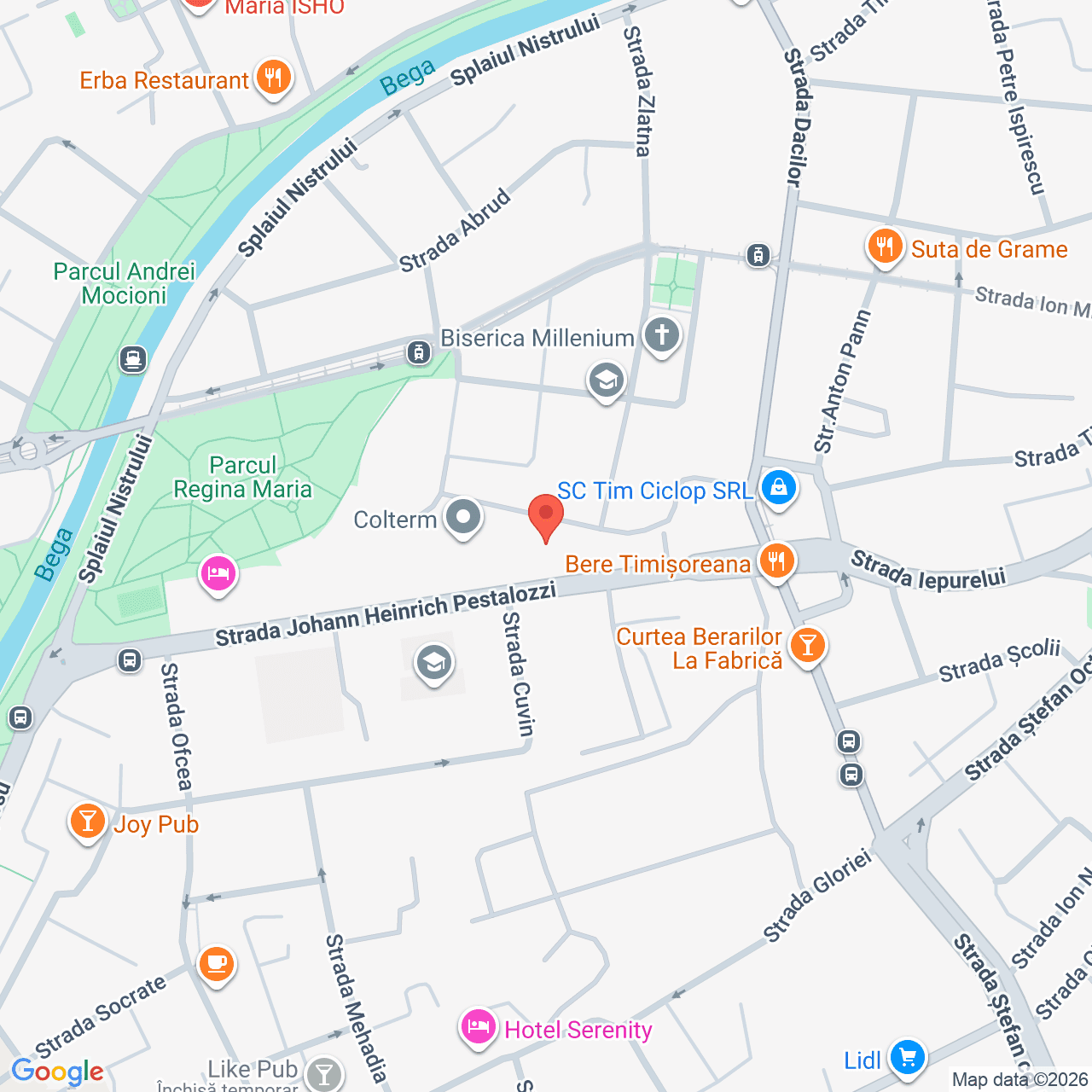 Poza harta streetview, zoom 16, adresa strada J. H. Pestalozzi 3 Timisoara, , judetul