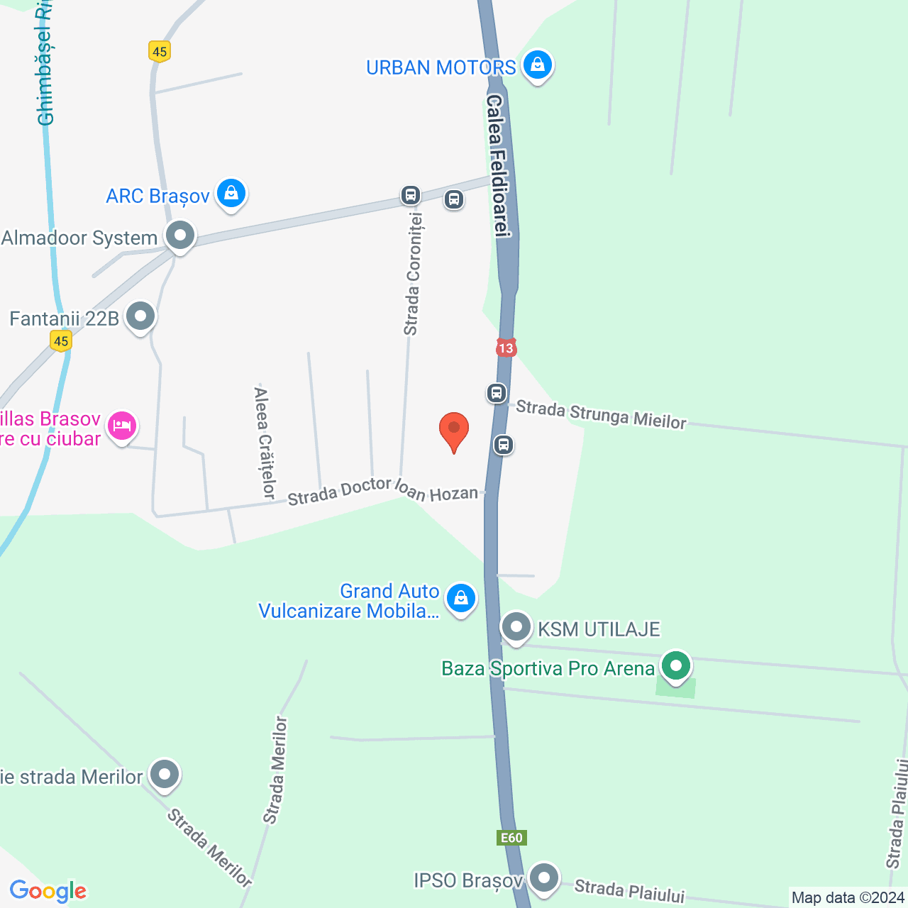 Poza harta streetview, zoom 16, adresa Brașov, str. Feldioarei, nr. 47, , judetul