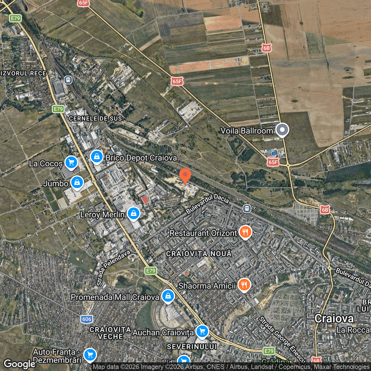 Poza harta hybrid, zoom 14, adresa B-dul Dacia, nr. 5B. Craiova Dolj, , judetul