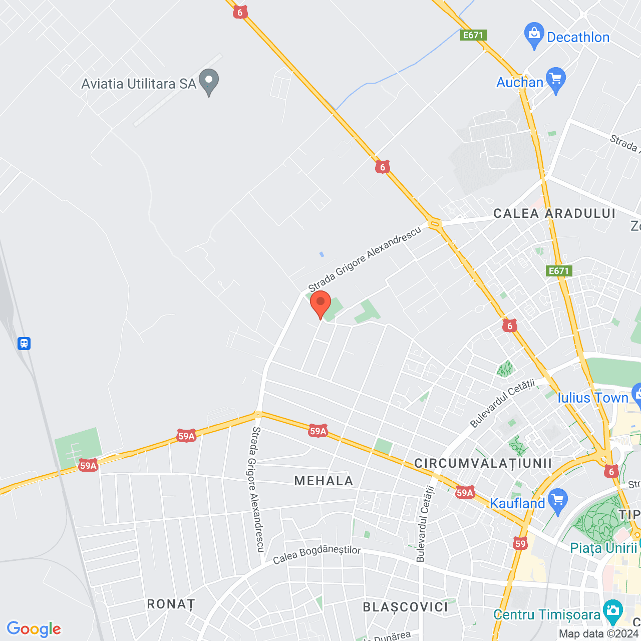 Poza harta streetview, zoom 14, adresa Timișoara, str.Miloș Cirneanski nr. 43, , judetul