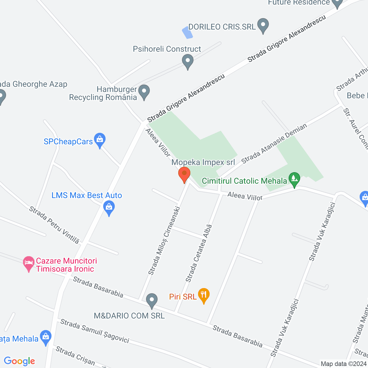 Poza harta streetview, zoom 16, adresa Timișoara, str.Miloș Cirneanski nr. 43, , judetul