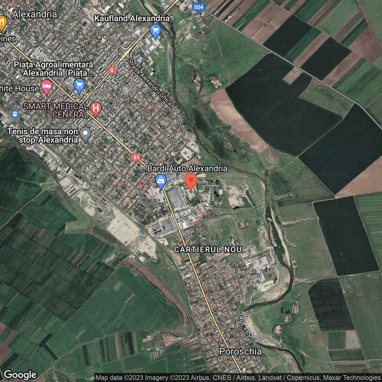 Poza harta hybrid, zoom 14, adresa Alexandria , , judetul