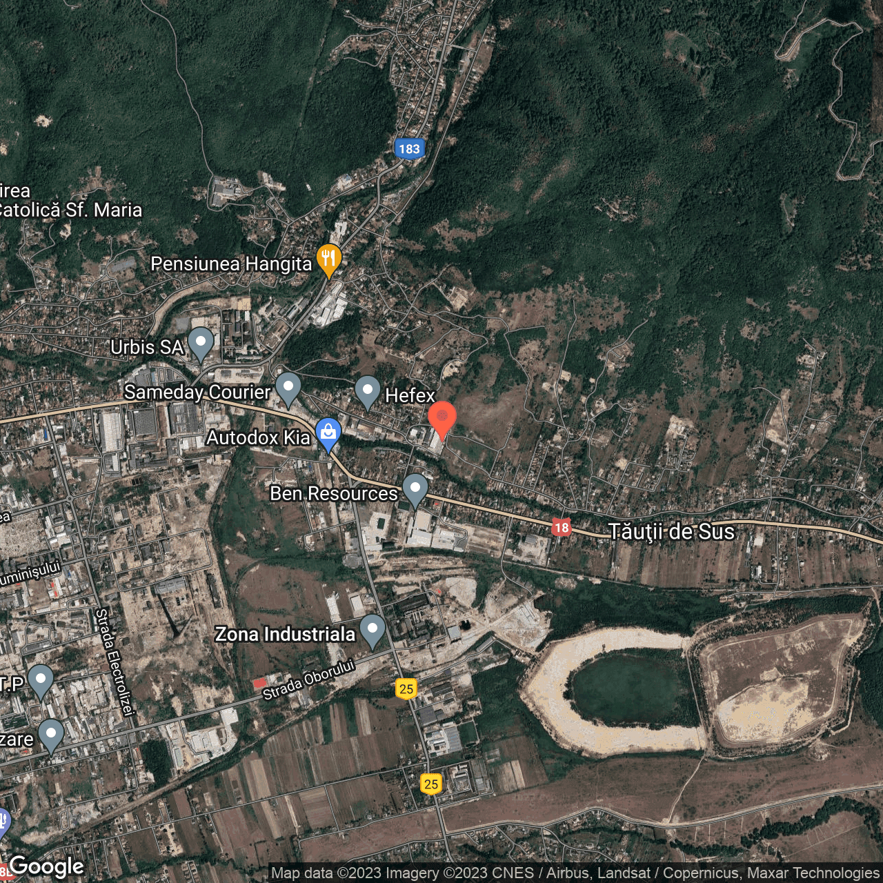 Poza harta hybrid, zoom 14, adresa Baia Sprie, str. Cărămizilor, nr. 55, , judetul