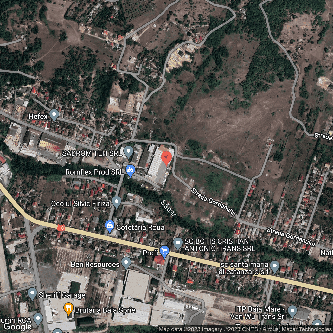 Poza harta hybrid, zoom 16, adresa Baia Sprie, str. Cărămizilor, nr. 55, , judetul