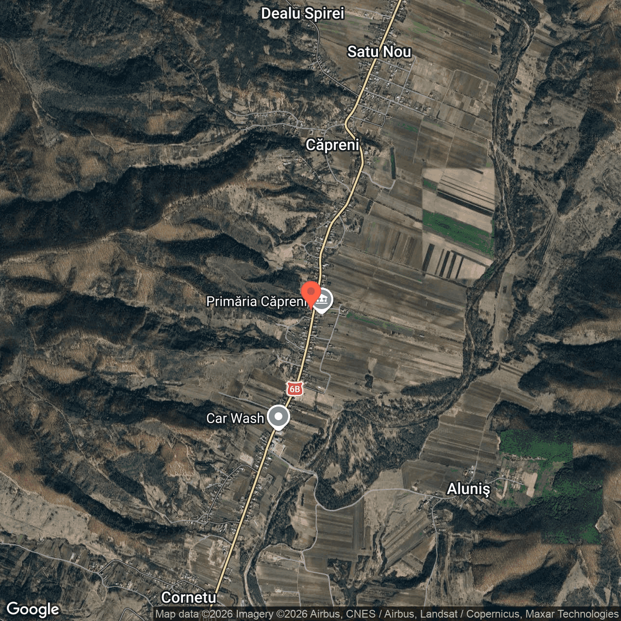 Poza harta hybrid, zoom 14, adresa Capreni, judet Gorj, , judetul