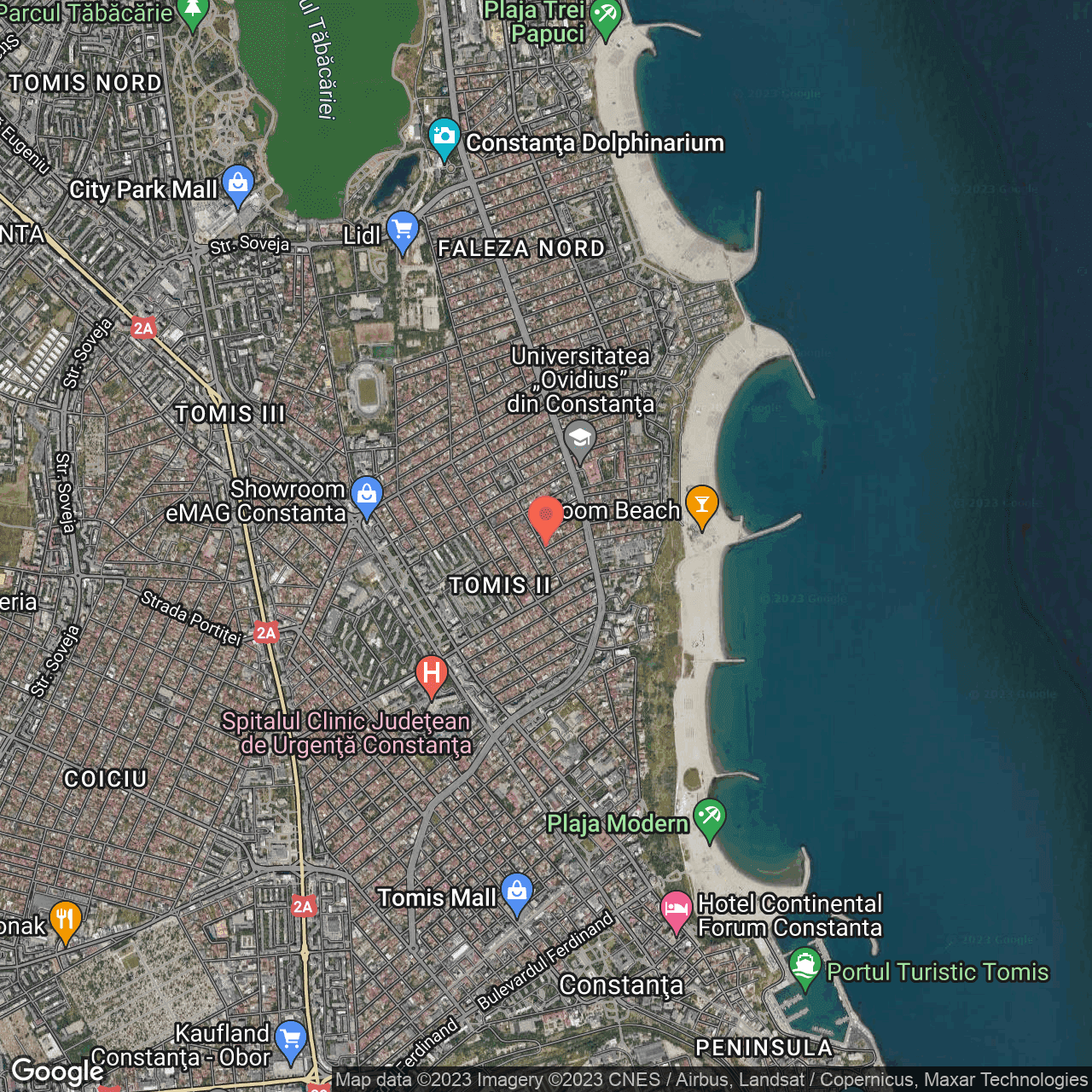 Poza harta hybrid, zoom 14, adresa Chiliei 14 Constanta, , judetul