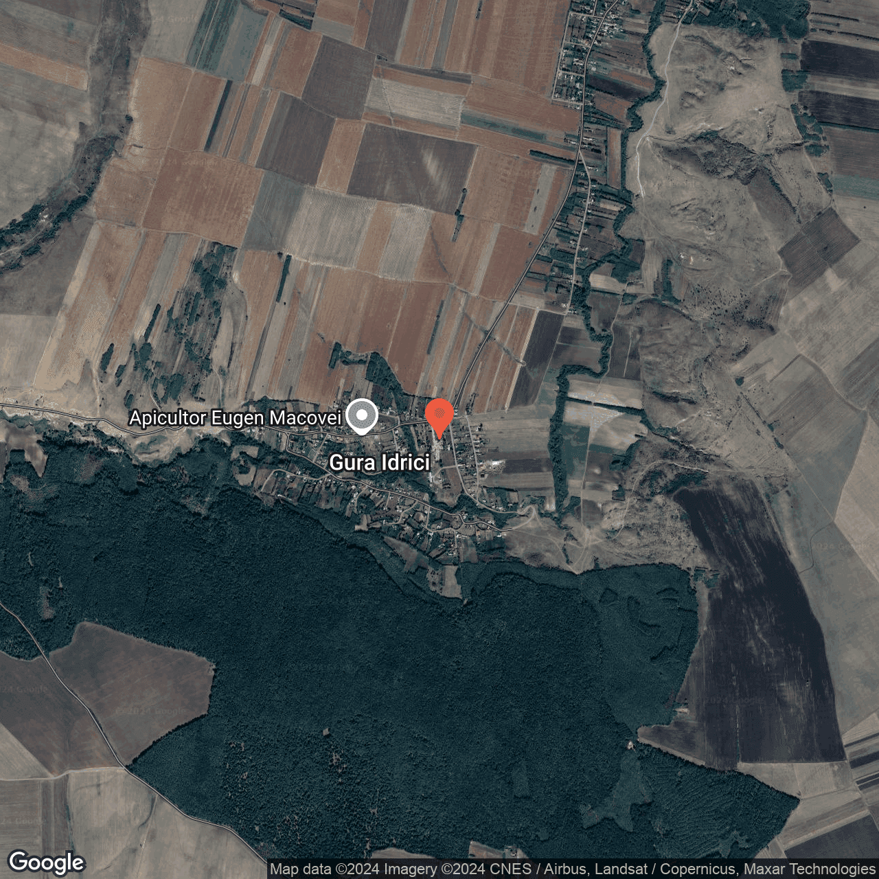 Poza harta hybrid, zoom 14, adresa Gura Idrici, Com. Rosiesti, jud. Vaslui, , judetul