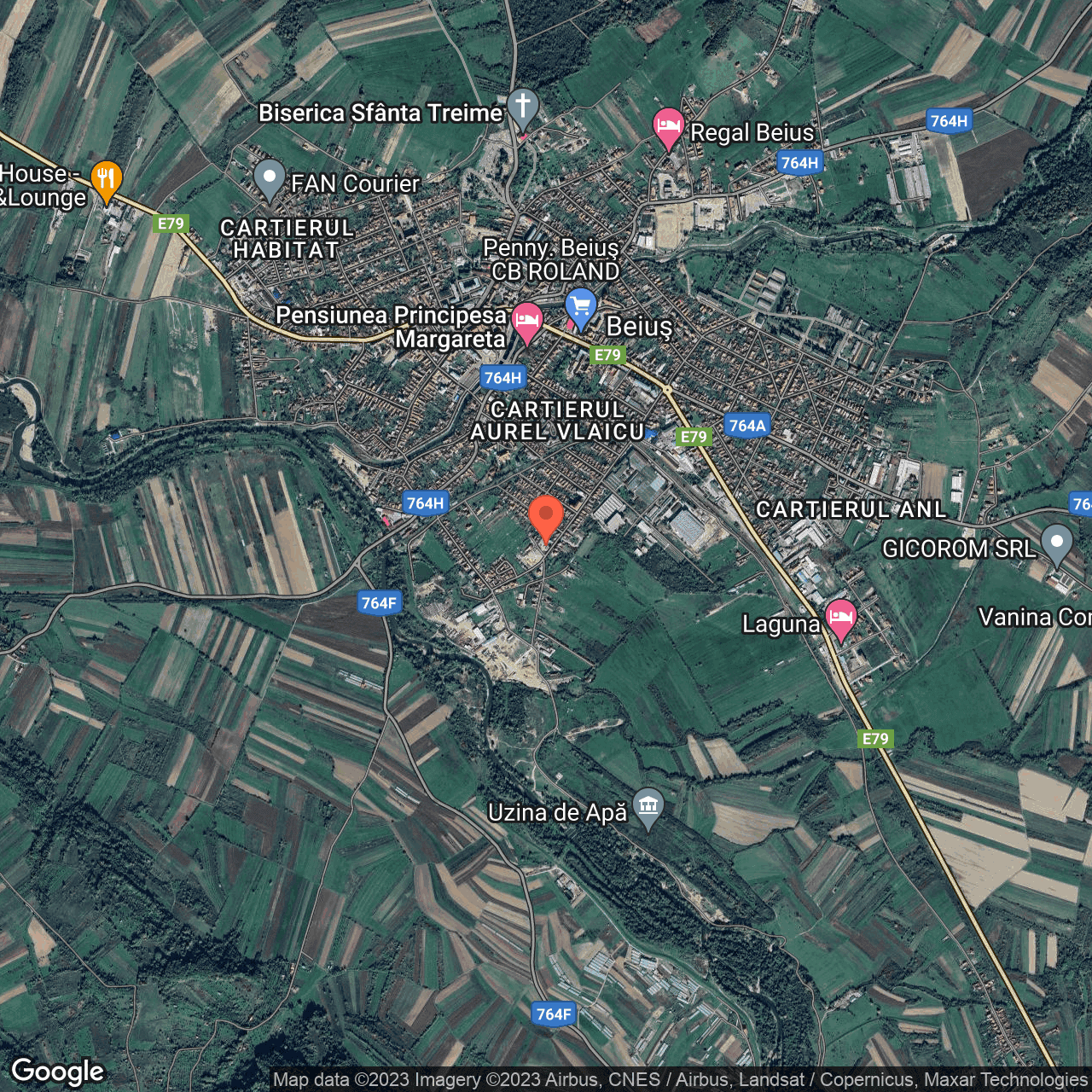 Poza harta hybrid, zoom 14, adresa Beius, , judetul