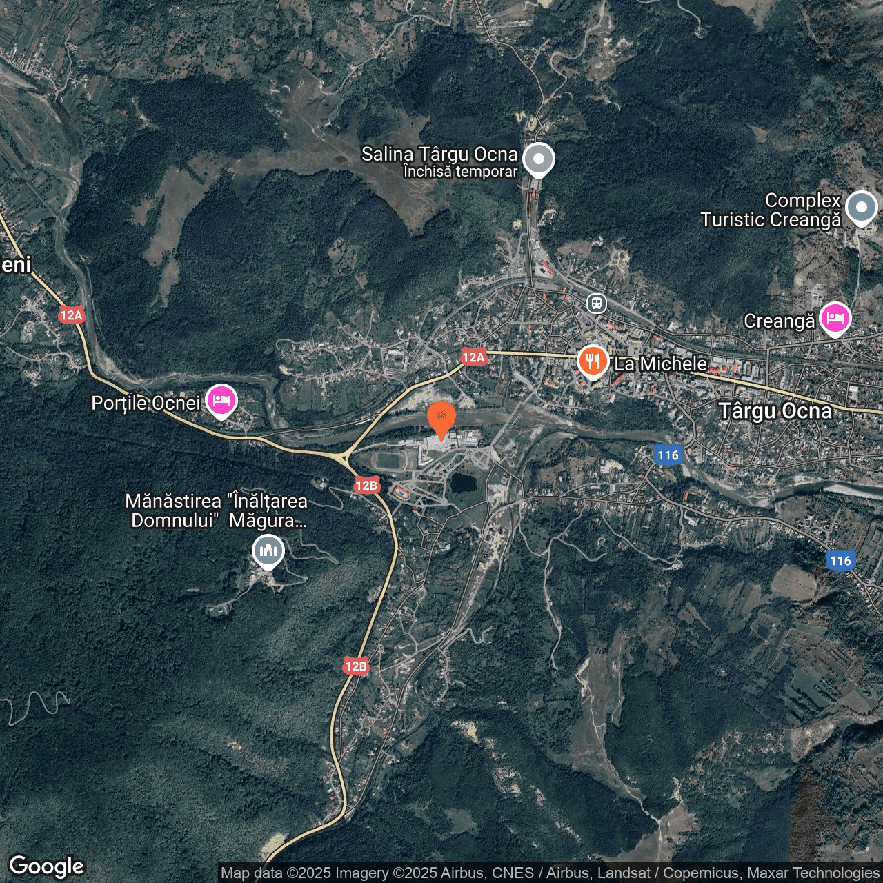 Poza harta hybrid, zoom 14, adresa strada Semicercului, Târgu Ocna, , judetul