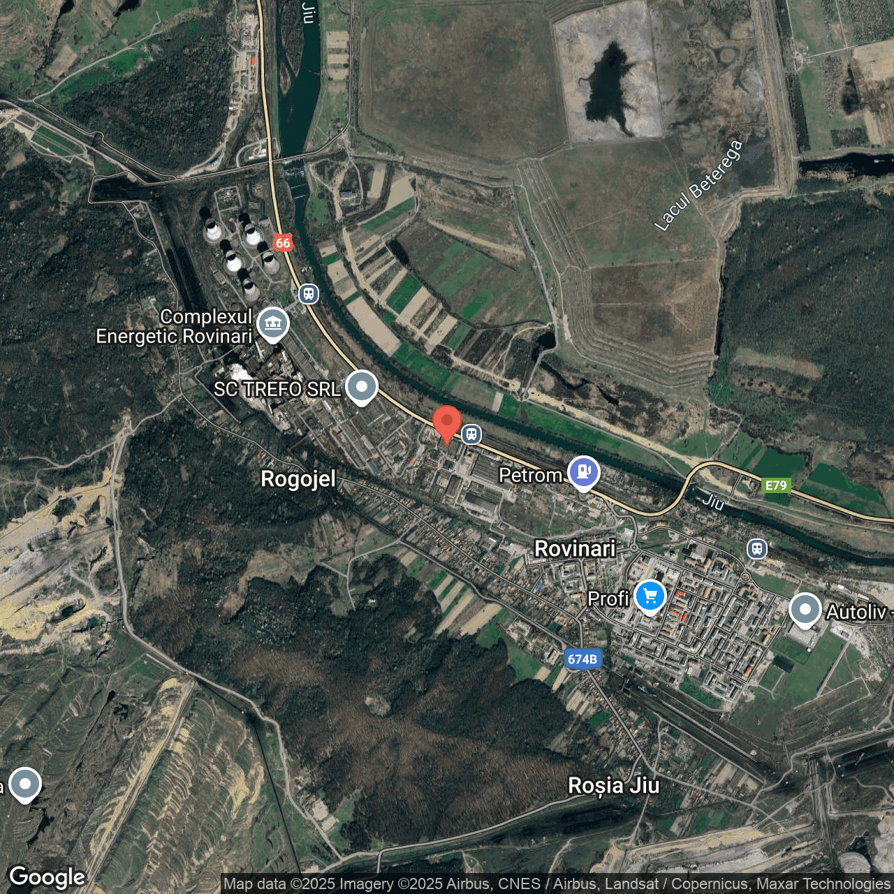 Poza harta hybrid, zoom 14, adresa Rovinari, strada Eneregeticienilor, nr 17, , judetul