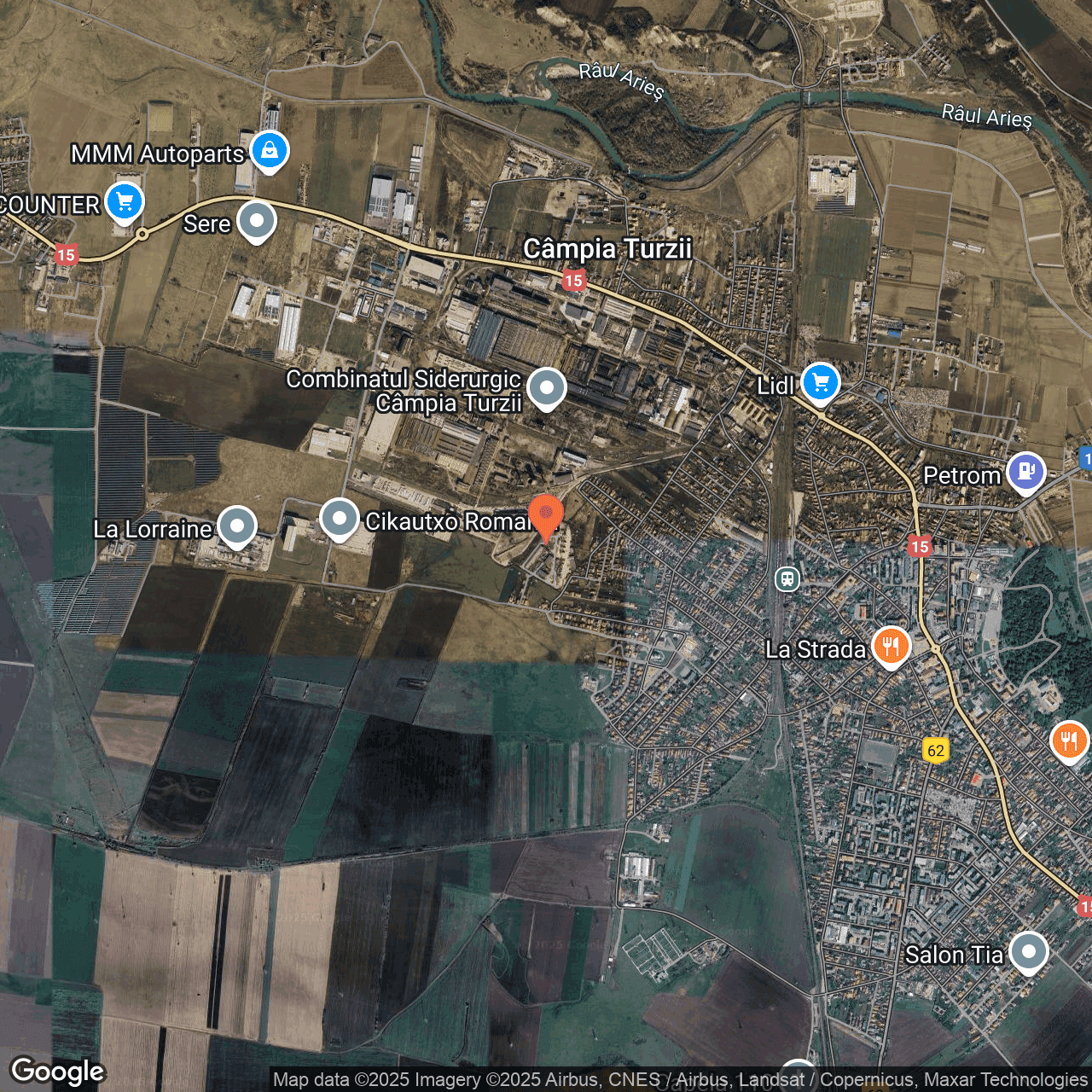 Poza harta hybrid, zoom 14, adresa Campia Turzii Cluj, , judetul