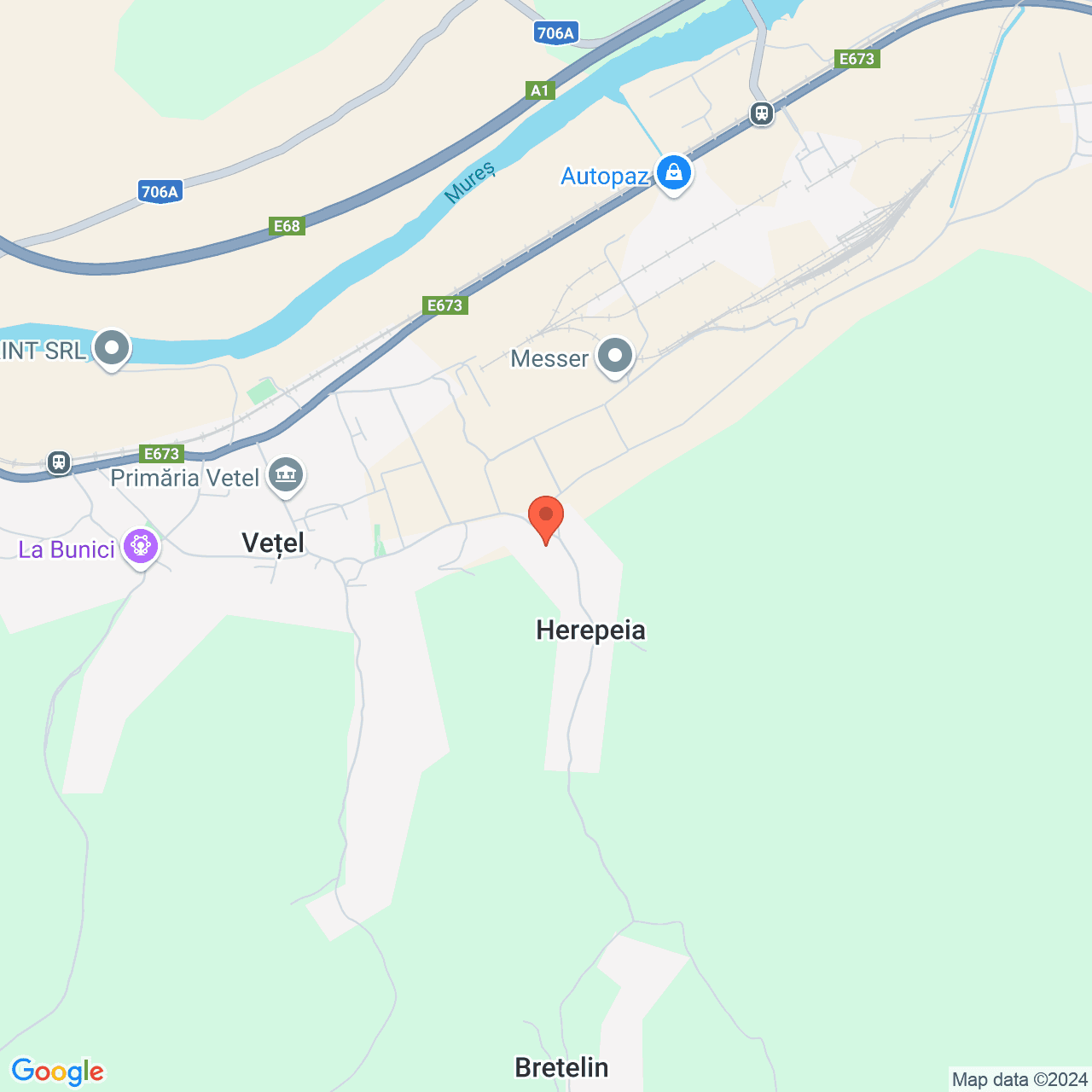 Poza harta streetview, zoom 14, adresa Vetel Hunedoara, , judetul