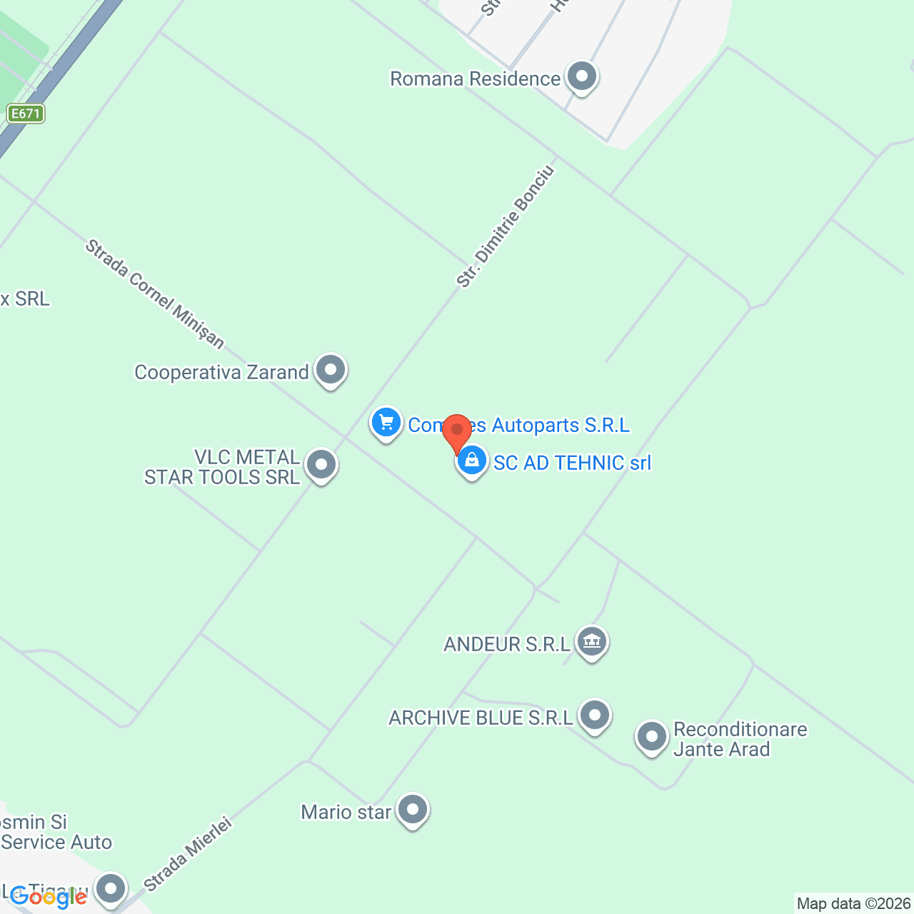 Poza harta streetview, zoom 16, adresa Arad, Str. Pictor Corneliu Minisan, nr. 92, , judetul