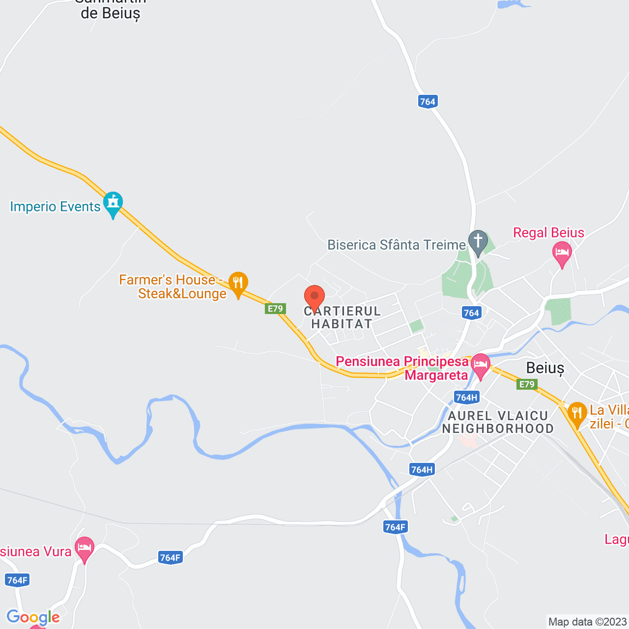 Poza harta streetview, zoom 14, adresa Beius, str. Nicolae Iorga, nr. 1, , judetul