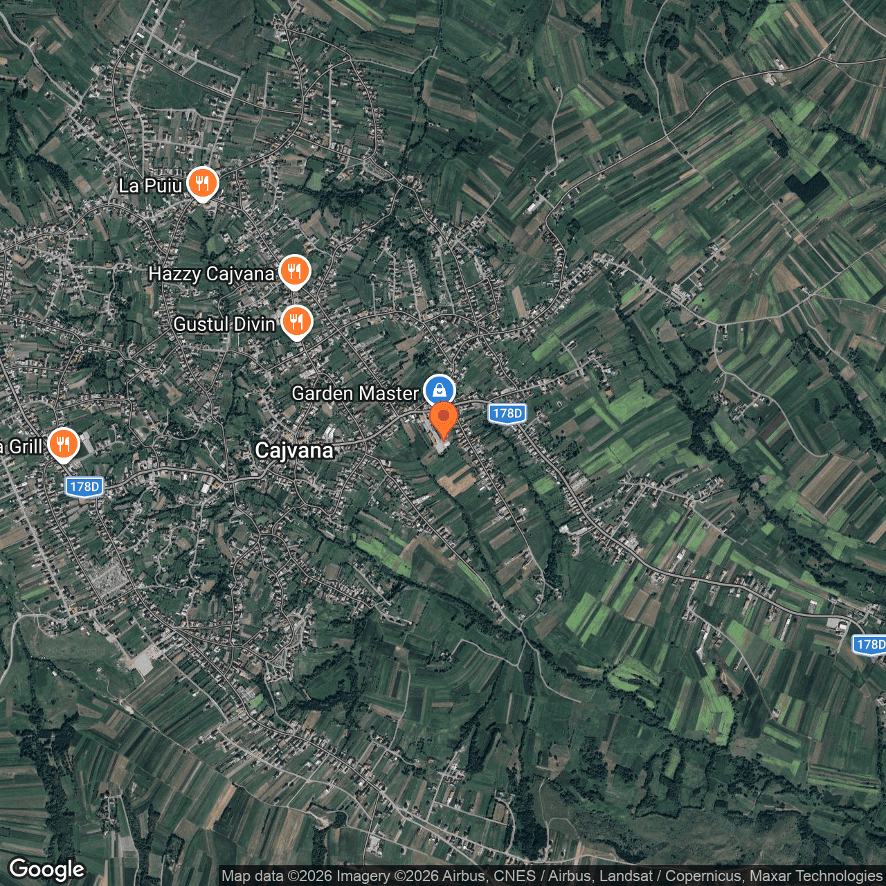 Poza harta hybrid, zoom 14, adresa Cajvana Suceava, , judetul