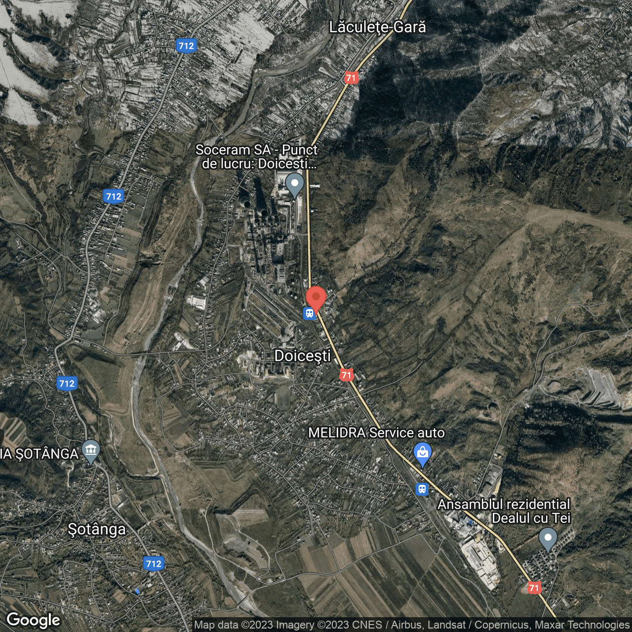 Poza harta hybrid, zoom 14, adresa Doicesti, , judetul