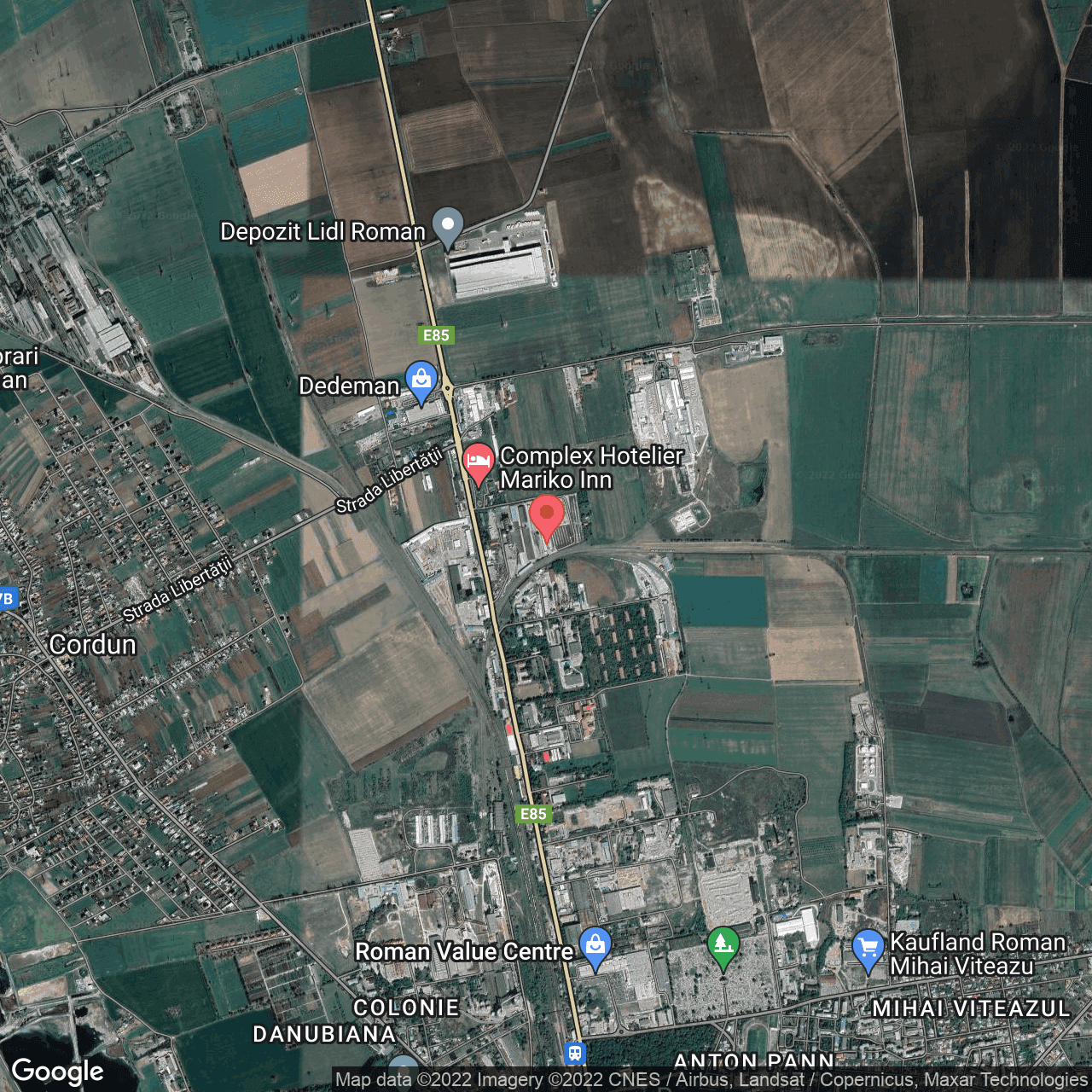 Poza harta hybrid, zoom 14, adresa Roman, judetul Neamt