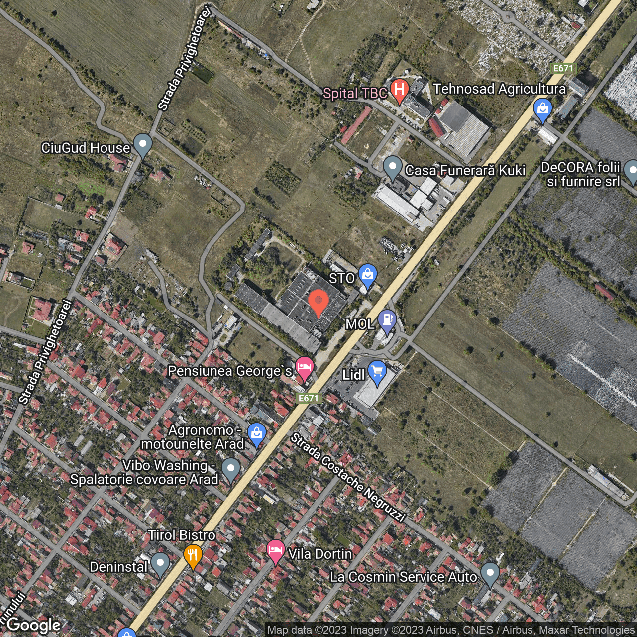 Poza harta hybrid, zoom 16, adresa Arad, Str. Petru Rares, nr. 129, , judetul