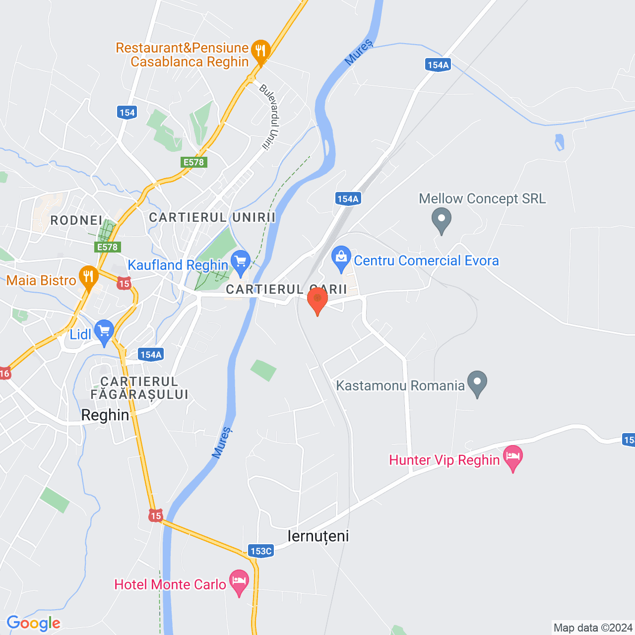 Poza harta streetview, zoom 14, adresa Strada Axente Sever Reghin, , judetul