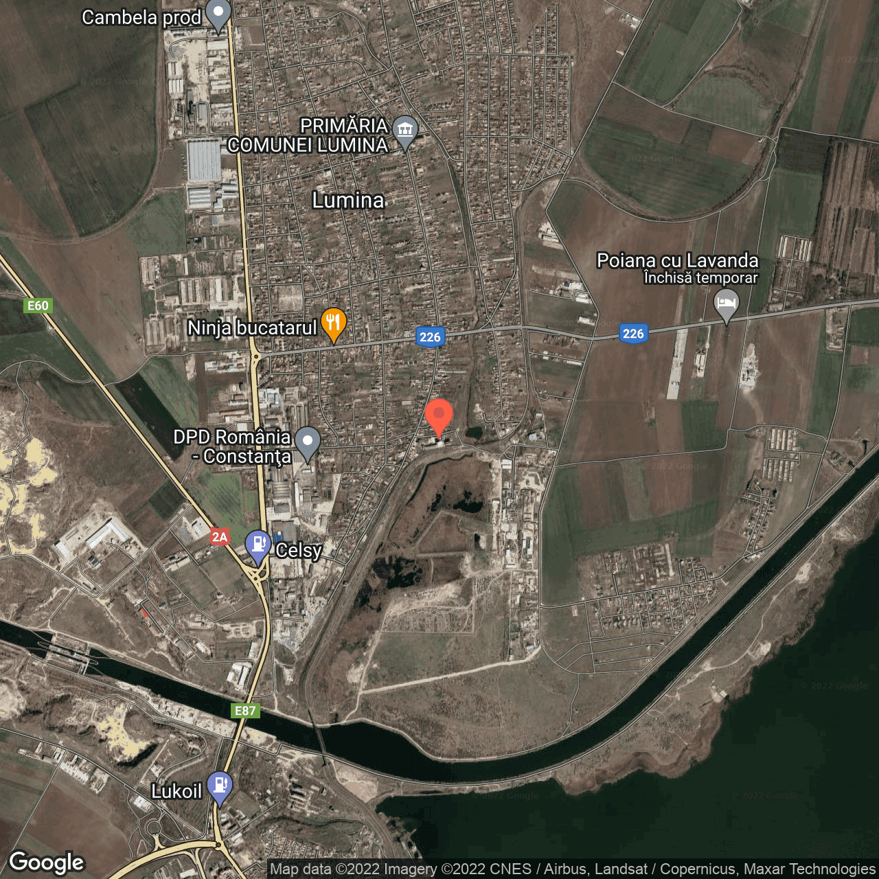 Poza harta hybrid, zoom 14, adresa Lumina, judetul Constanta