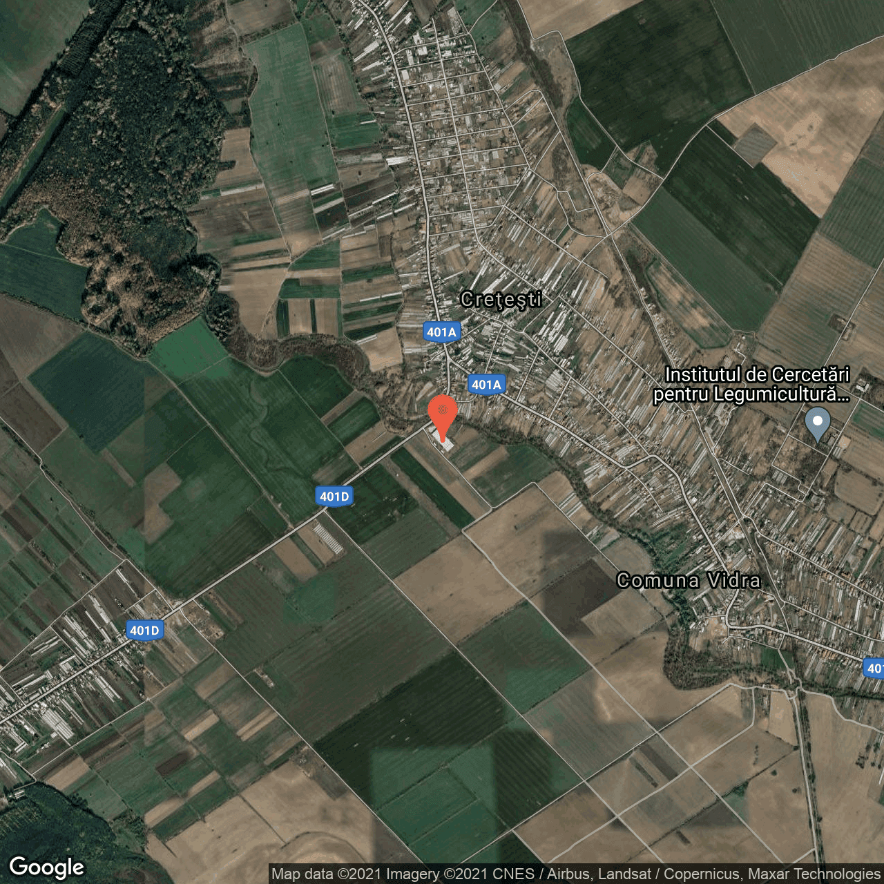 Poza harta hybrid, zoom 14, adresa Cretesti, Vidra, judetul Bucuresti Ilfov