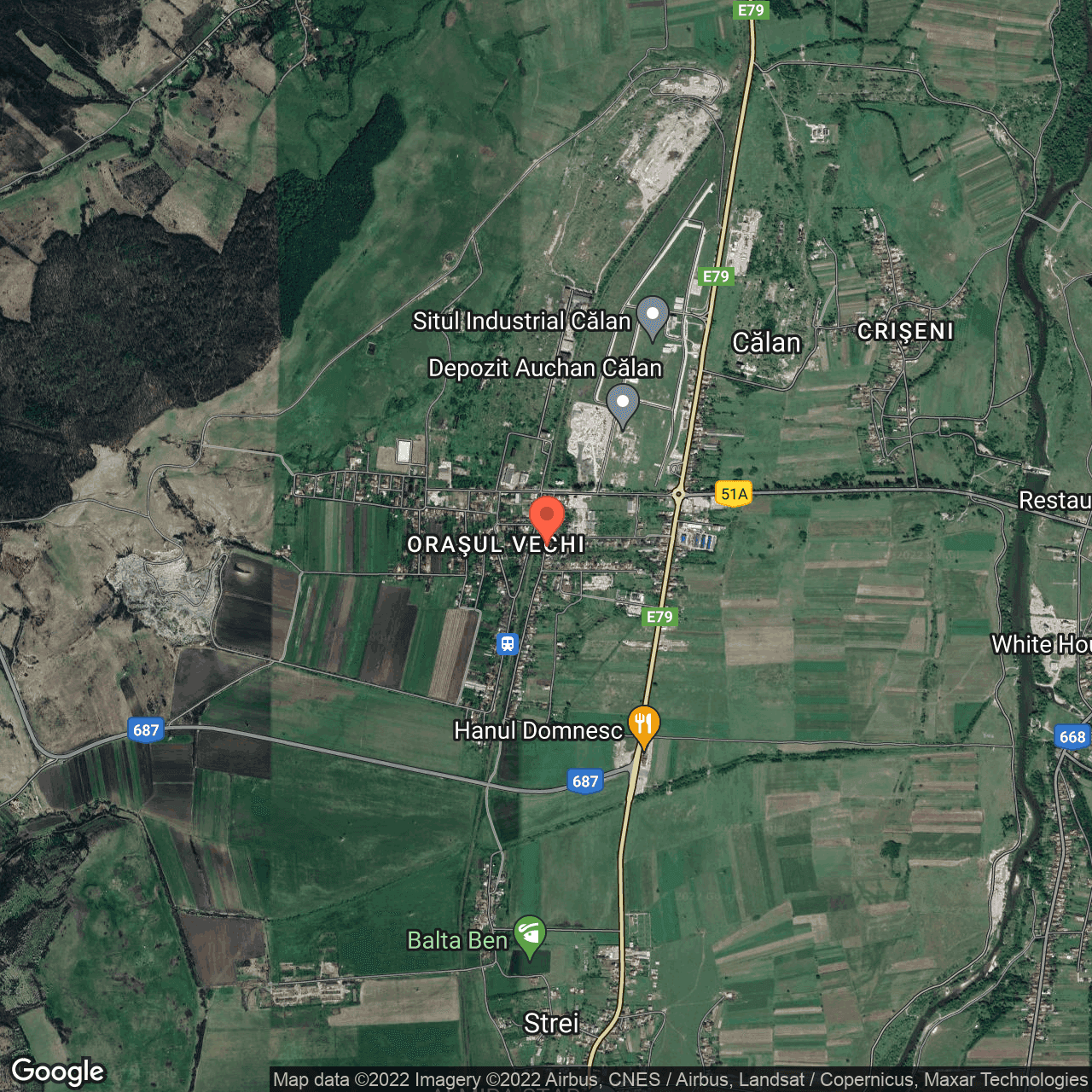 Poza harta hybrid, zoom 14, adresa Garii 6, Calan, judetul Hunedoara