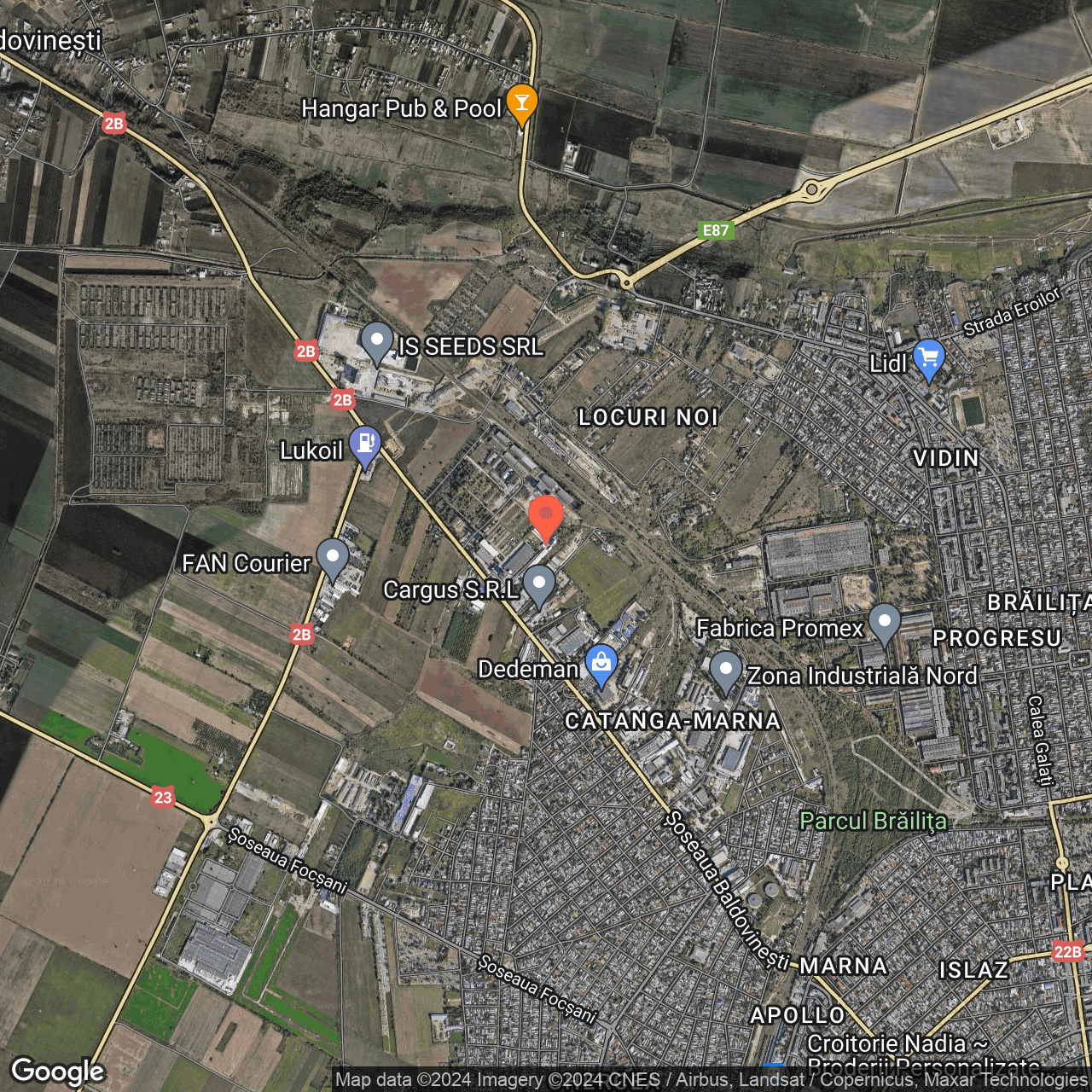 Poza harta hybrid, zoom 14, adresa Braila spre Baldovinesti, pe DN2B, , judetul