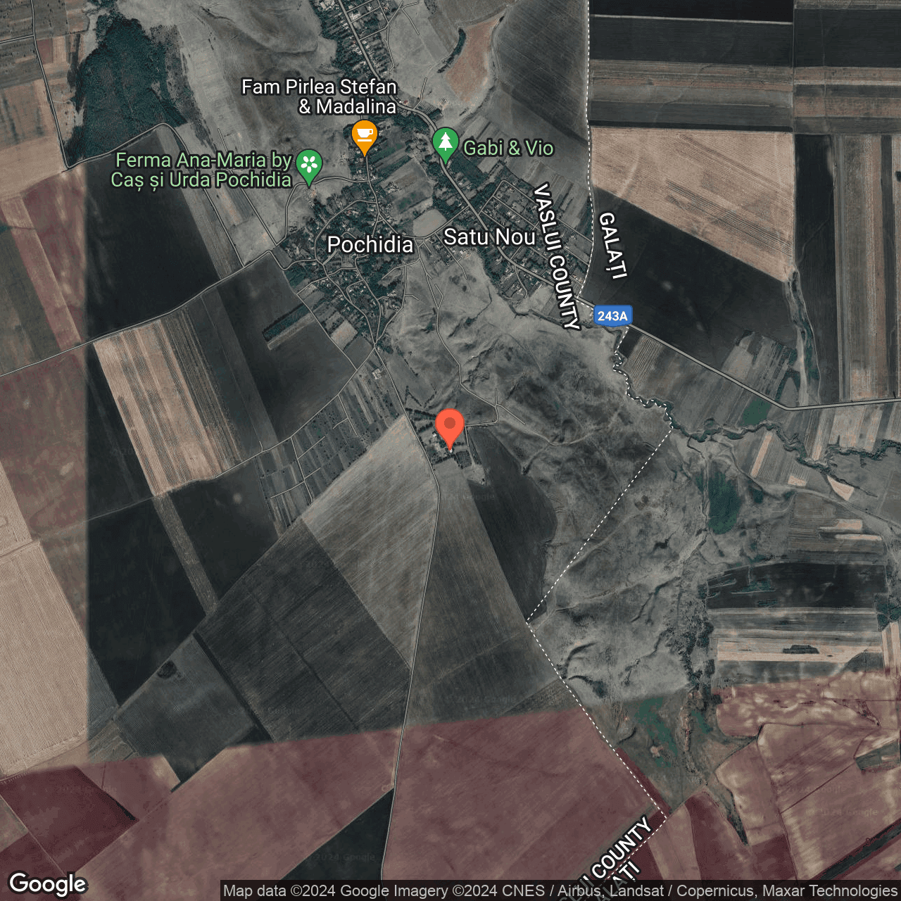 Poza harta hybrid, zoom 14, adresa Pochidia Vaslui, , judetul