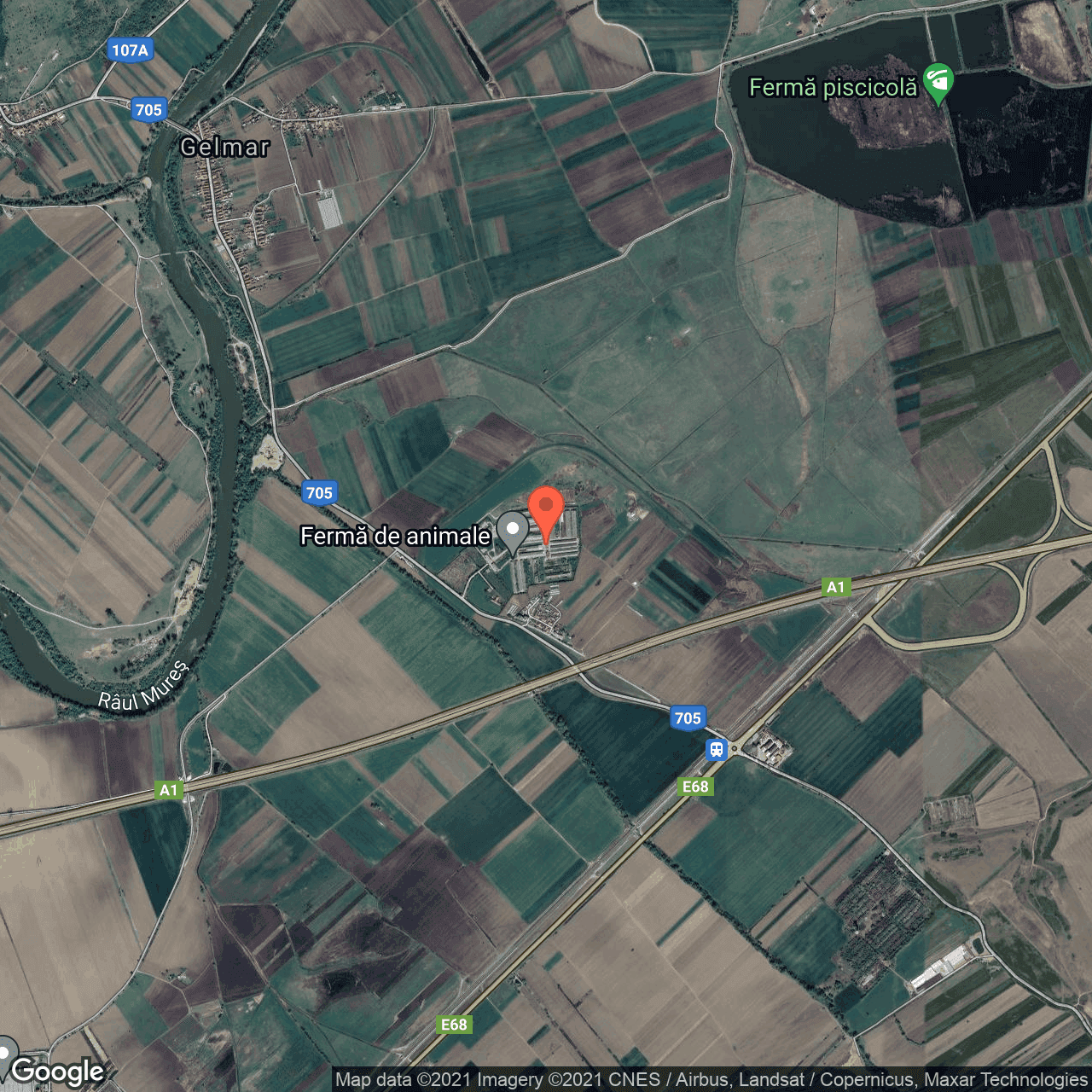 Poza harta hybrid, zoom 14, adresa Geoagiu, judetul Hunedoara