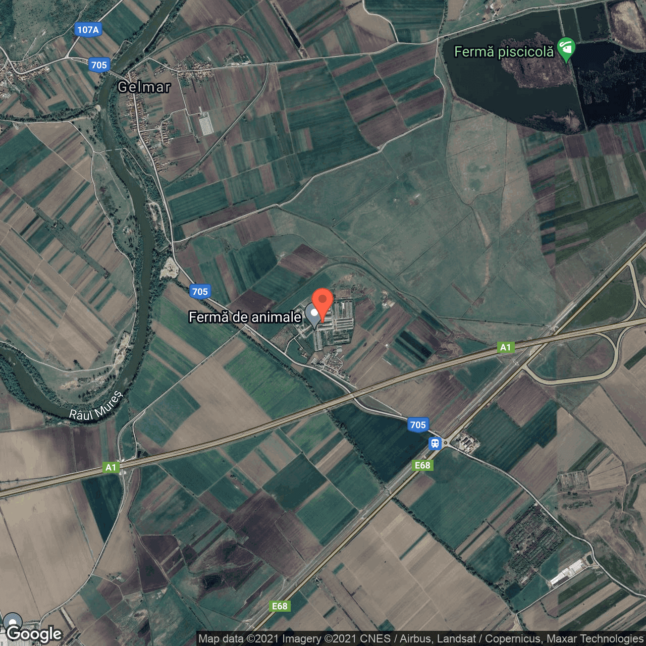 Poza harta hybrid, zoom 14, adresa Gelmar, Geoagiu, judetul Hunedoara