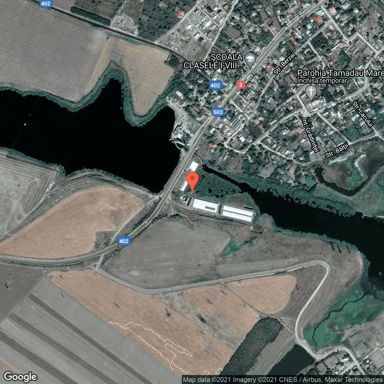 Poza harta hybrid, zoom 16, adresa Tamadau Mare, judetul Calarasi